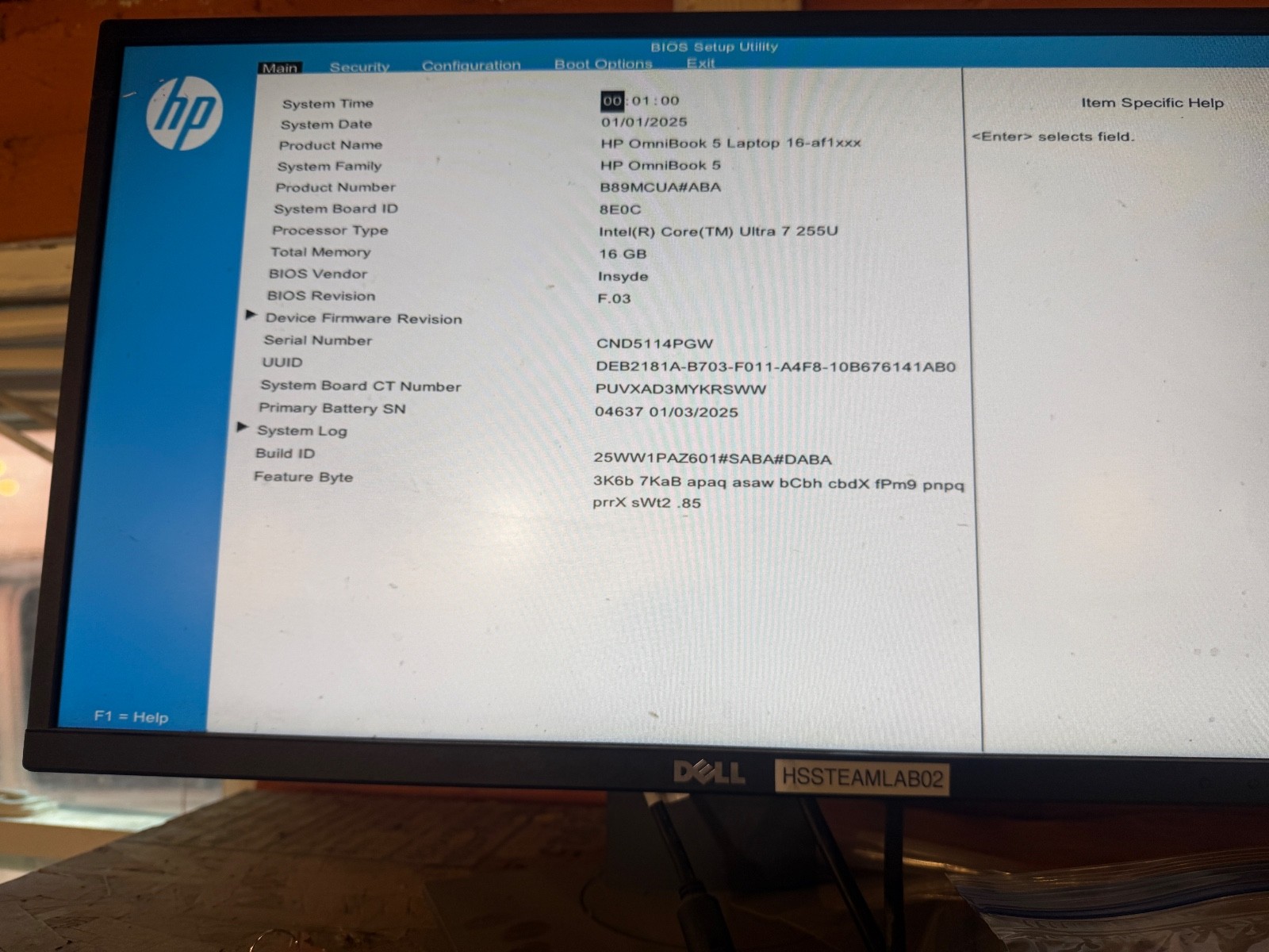 HP Pavilion 16-af1987NR Laptop Intel Core Ultra 7 155U 16GB Ram NO HD/OS (FL)