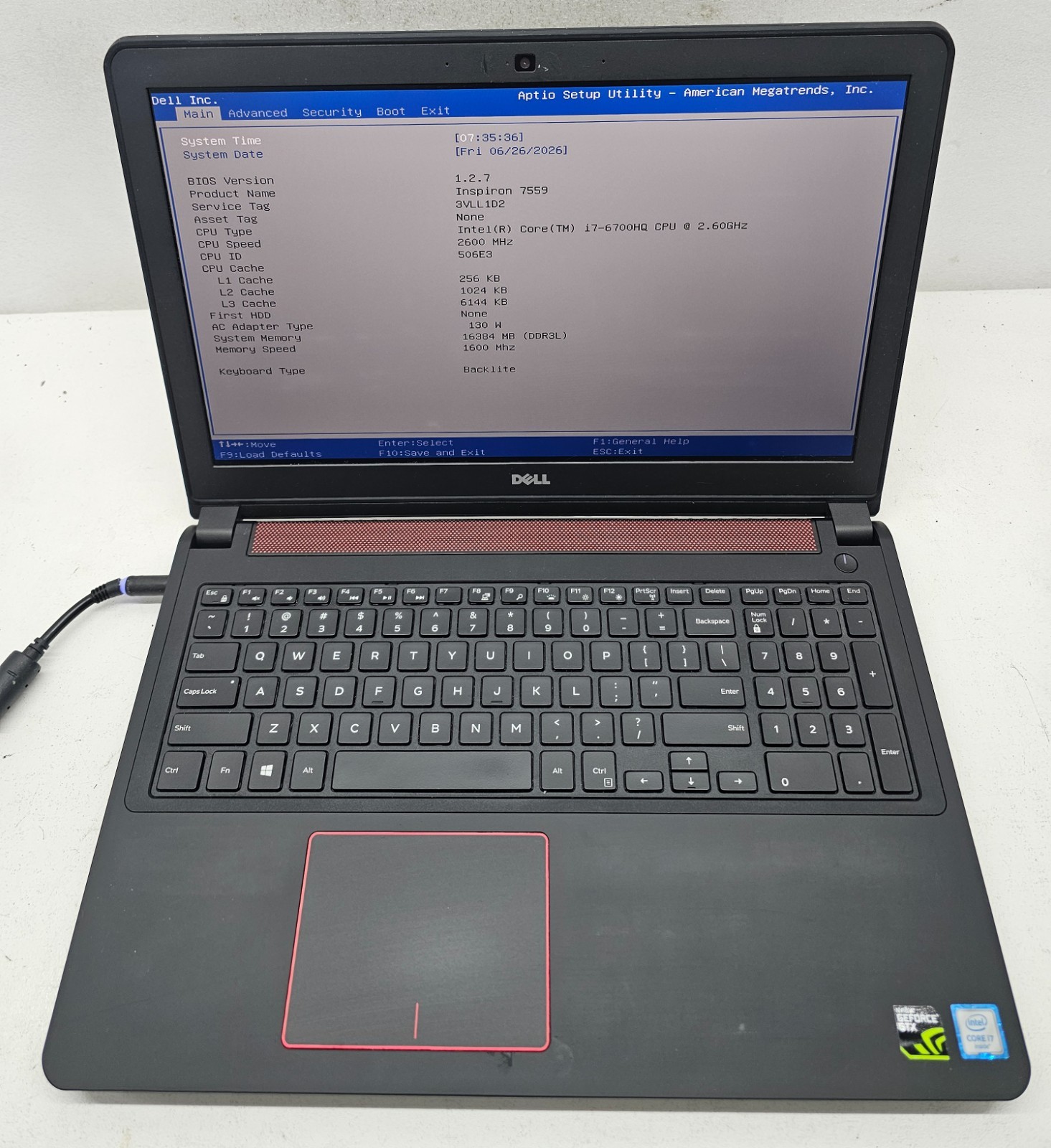 Dell Inspiron 15 7559 Laptop Intel Core i7-6700HQ 16GB Ram NO HD/OS (FL)