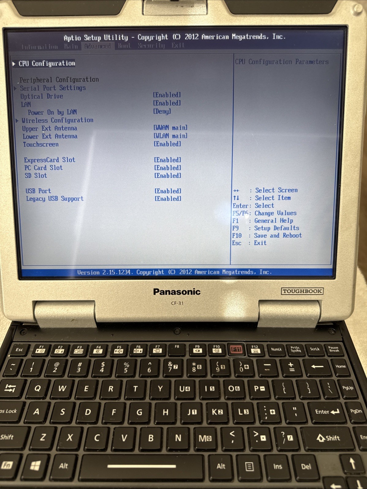 Panasonic Toughbook CF-31 MK5 i5-5300U 2.30GHz 8GB/128GB HDD/DVD/No AC Charger