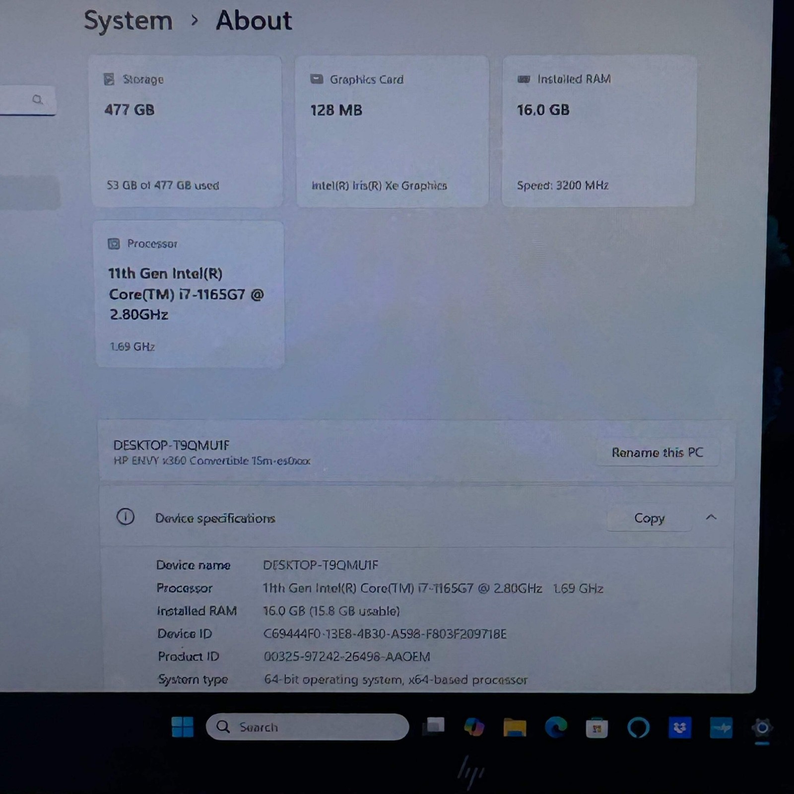 HP Envy X360 M Convertible 15.6-inch Core i7 16GB 512GB