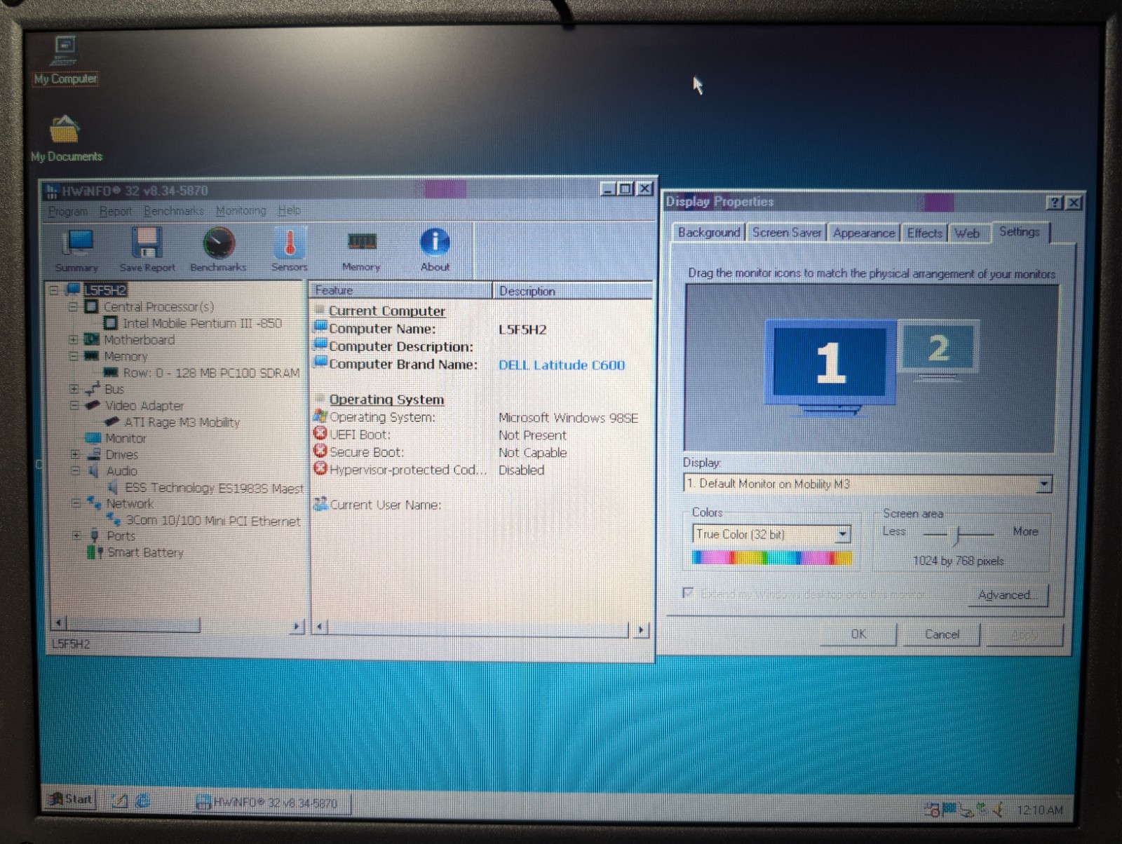 Read! DELL LATITUDE C600 | PENTIUM III 256MB RAM 20GB HDD | Windows 98 SE ATI