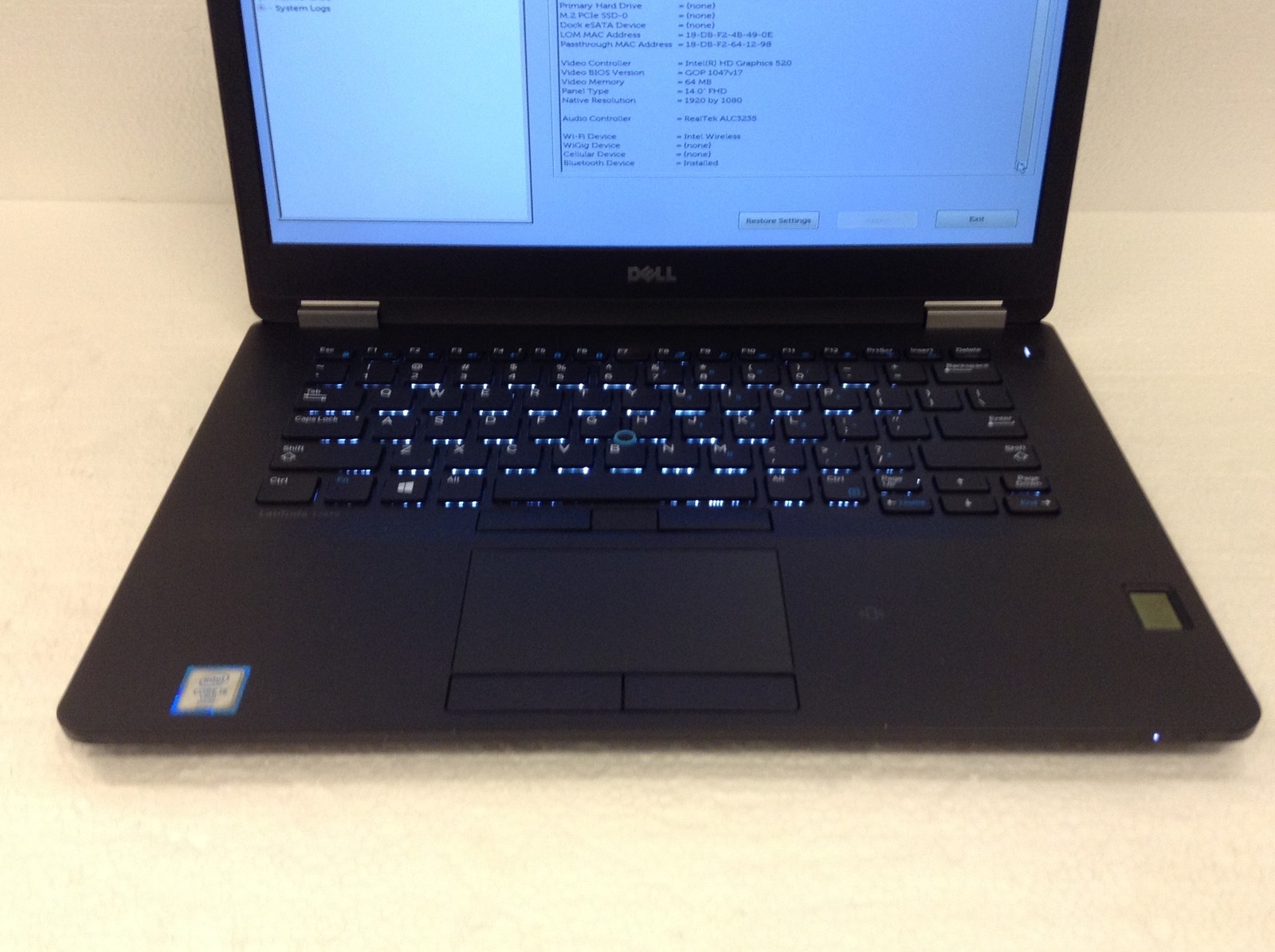 Dell Latitude E7470 Laptop i5-6300U 2.4GHz 14″ FHD w/AC Adapter, No RAM & HDD