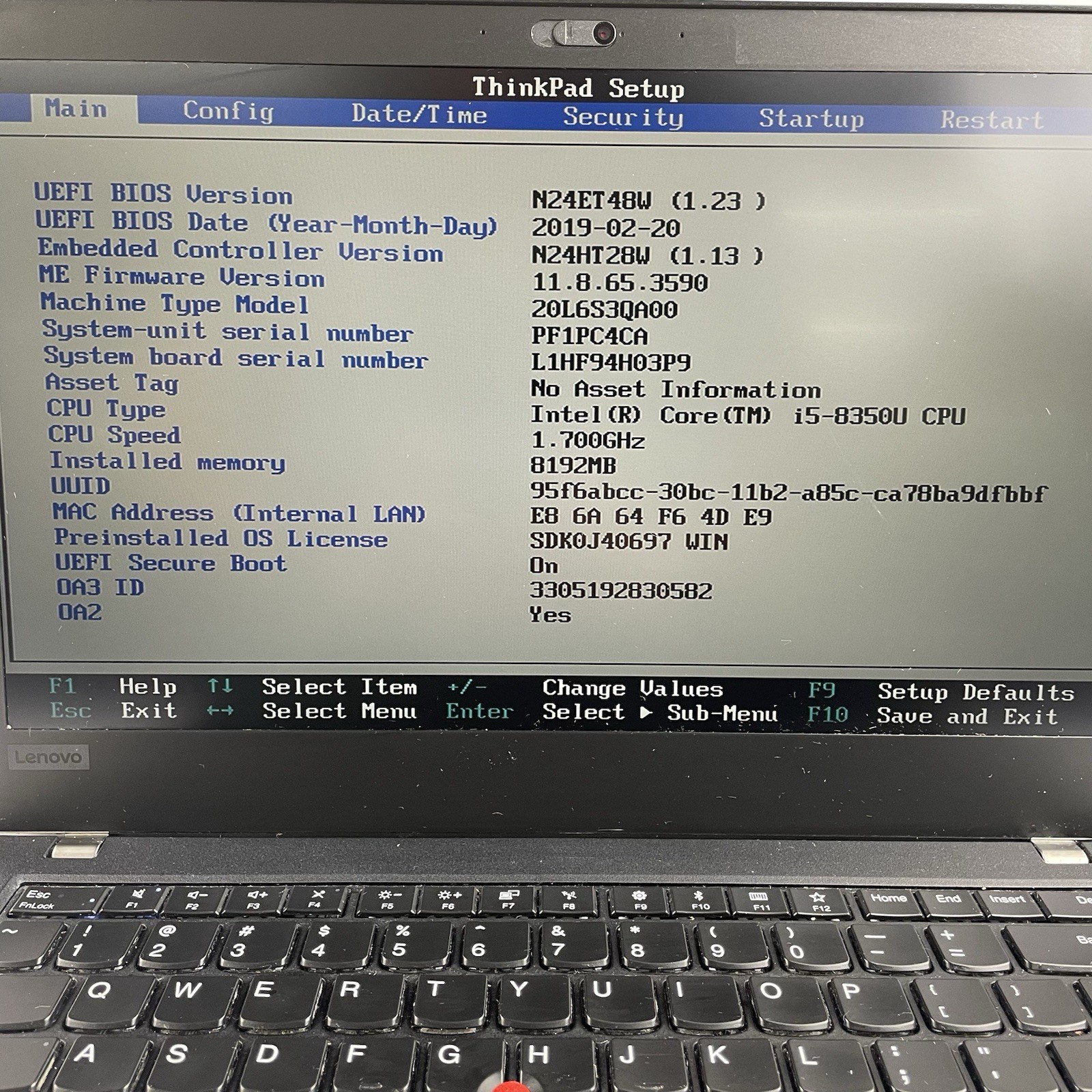 Lenovo ThinkPad T480 14″ i5-8350U 1.70 GHz 8 GB RAM No SSD/OS/AC – Missing DIMM