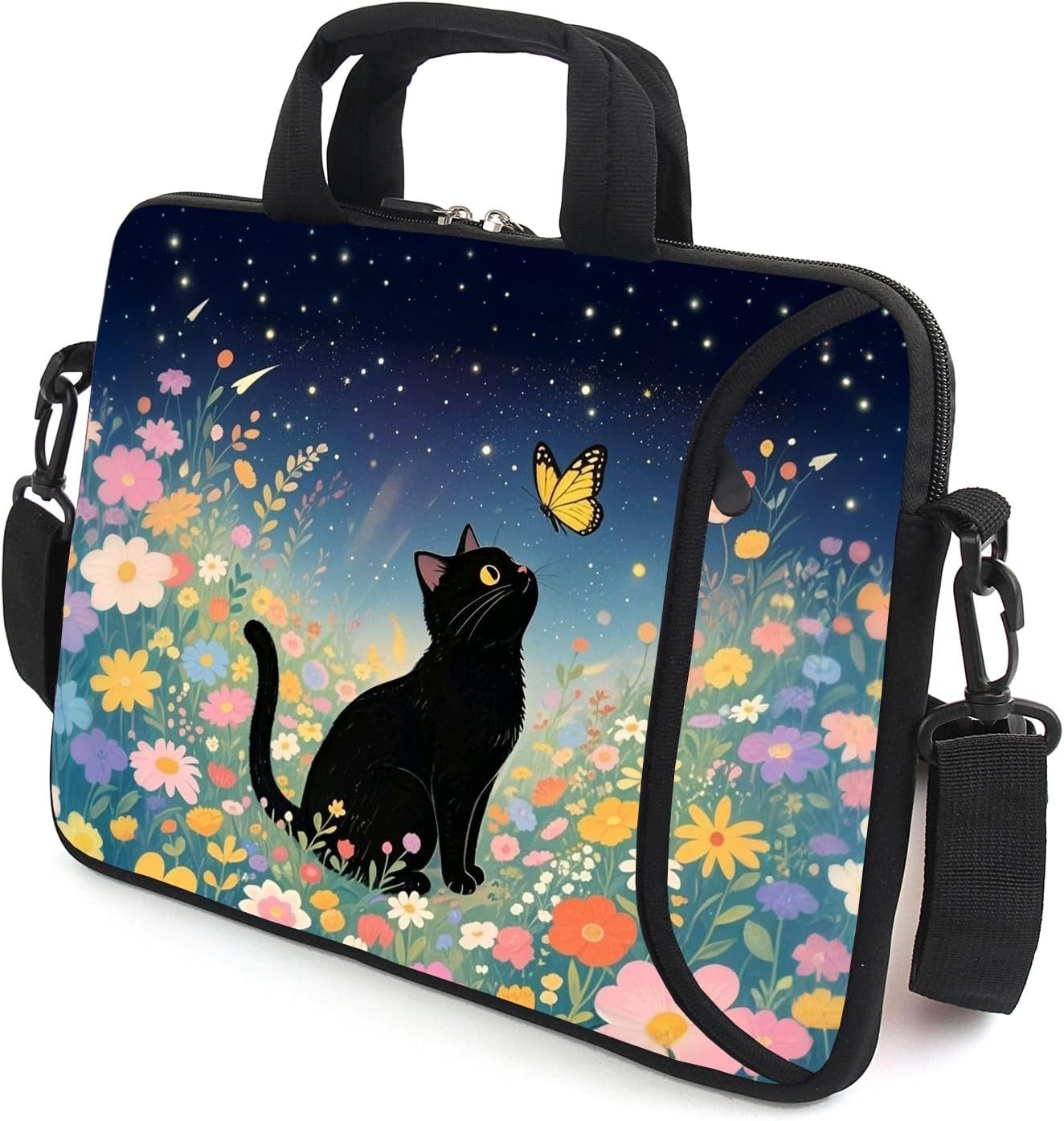17″ Laptop Shoulder Bag Carrying Case with Adjustable Shoulder Straps and Front