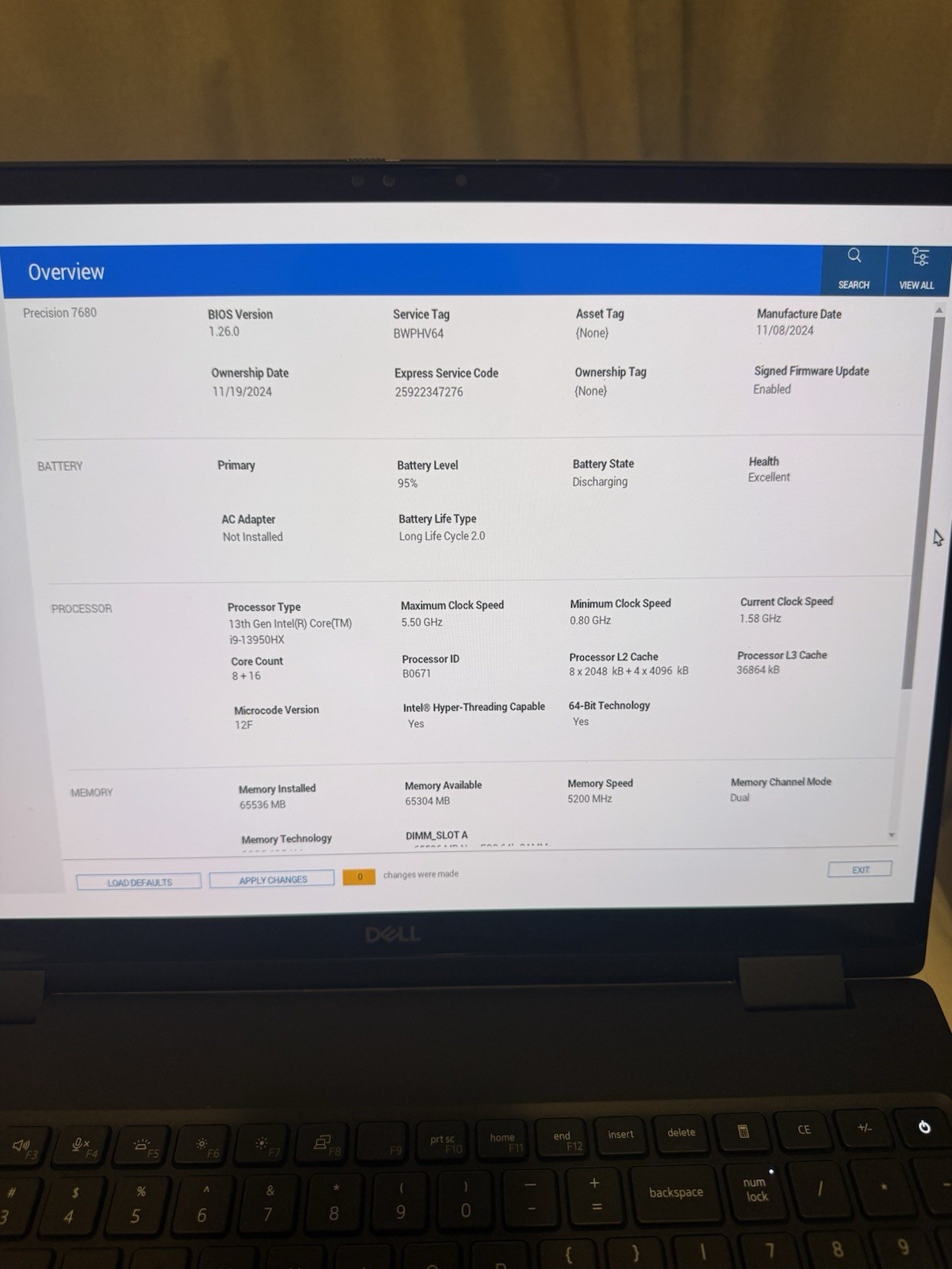 Dell Precision 7680 i9-13950HX 64GB 1TB SSD RTX 2000 Ada 16” UHD+ Touch Win11