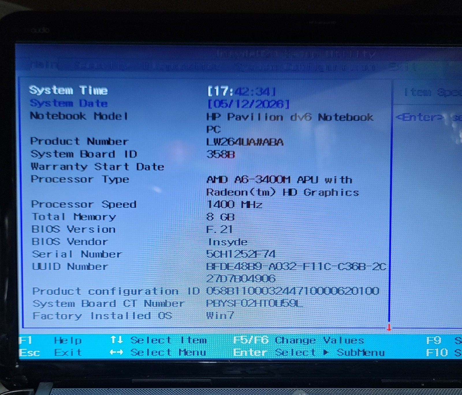 HP Pavilion DV6-1149wm LW264UA#ABA- Windows 10 Home