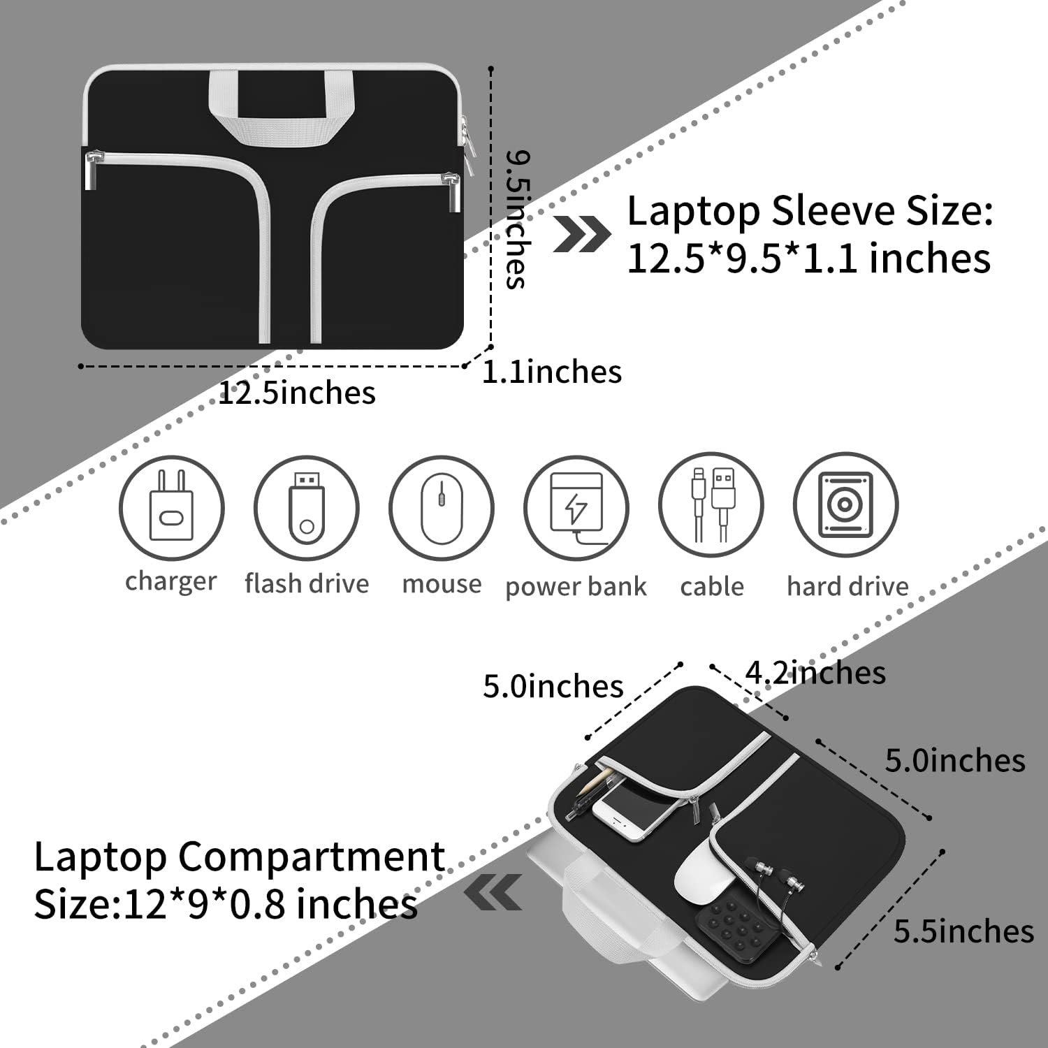Chromebook Case, 11.6-12.3 Laptop Sleeve Neoprene Computer Bag for Acer R11/Spin