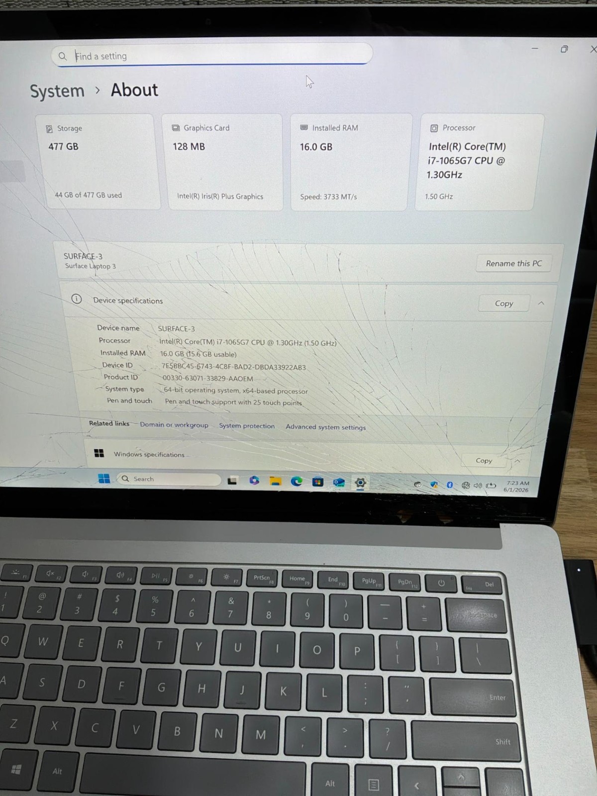 Microsoft Surface Laptop 3 i7-1065G7 16GB RAM 512GB SSD Iris Plus Graphics