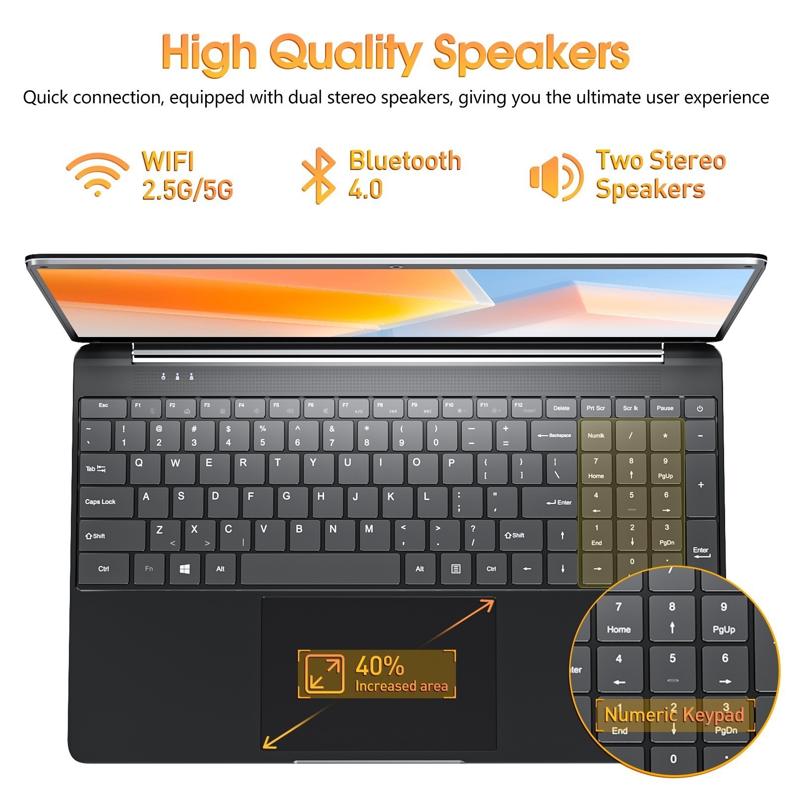 15.6 inch Laptop 8GB DDR4 256GB 512GB SSD Intel Celeron Up to 2.5GHz 7000 mAh