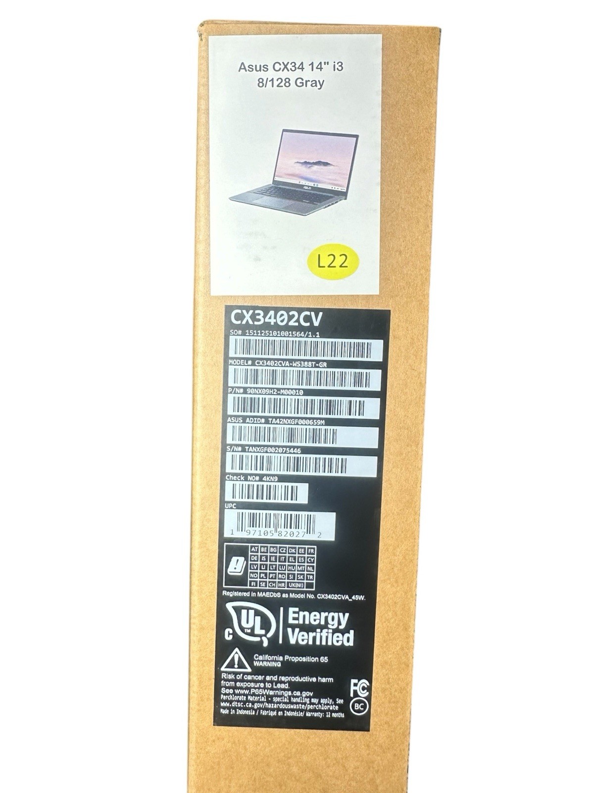 ASUS Chromebook Plus CX34 14″ FHD Touch Intel Core i3-1315U 8GB 128G – Brand New
