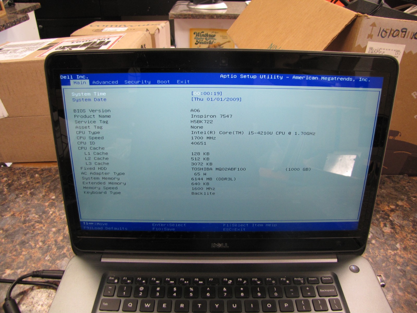 Dell Inspiron 15 7547 Laptop Intel Core i5-4210U 6GB RAM 1TB HDD as-is
