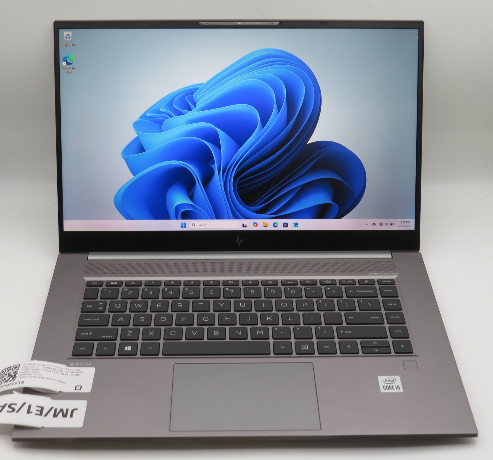 HP ZBook Studio G7 | 15.6″ | i9-10885H | 32 GB | 512GB NVME | T2000 | Win11 Pro
