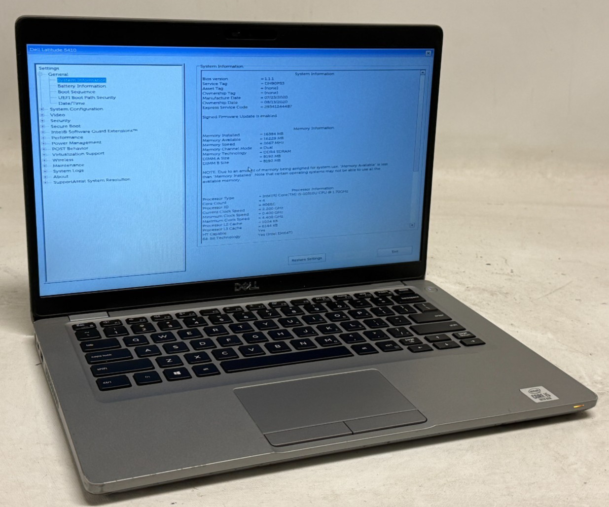 Dell Latitude 5410 14″ (i5-10310u 1.70GHz – 16GB RAM – 256GB SSD – Win11Home)