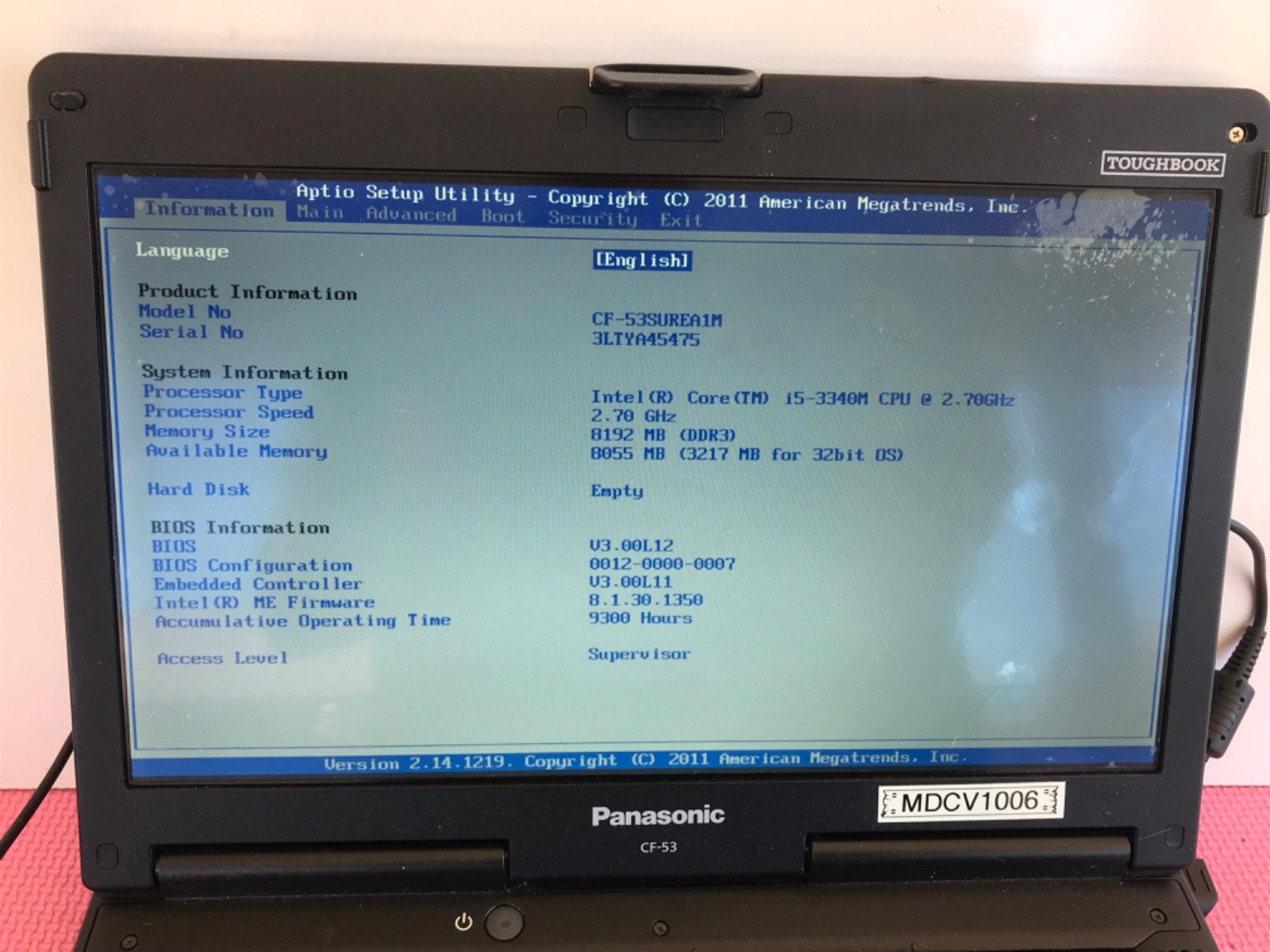 Panasonic Toughbook CF-53 i5-3340M 2.7GHz 8Gb NO HD/ Caddy MK3 53SUREA1M #4