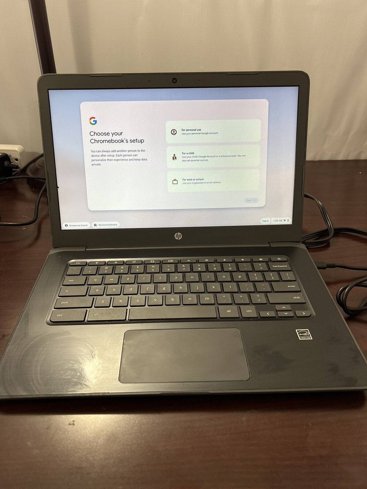 Lot Of 5 HP Chromebook 14A G5 14 inch | 32GB | AMD A6 | 1.8GHz| 4GB RAM – Gray