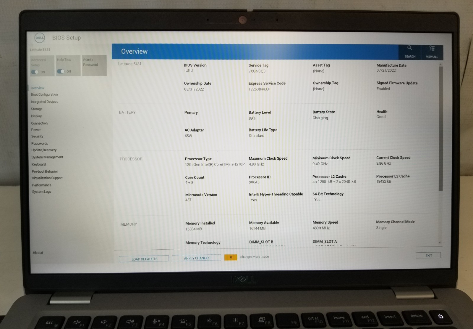 Dell Latitude 5431 14″ Intel i7-1270P 16GB DDR5 NO HDD NO OS