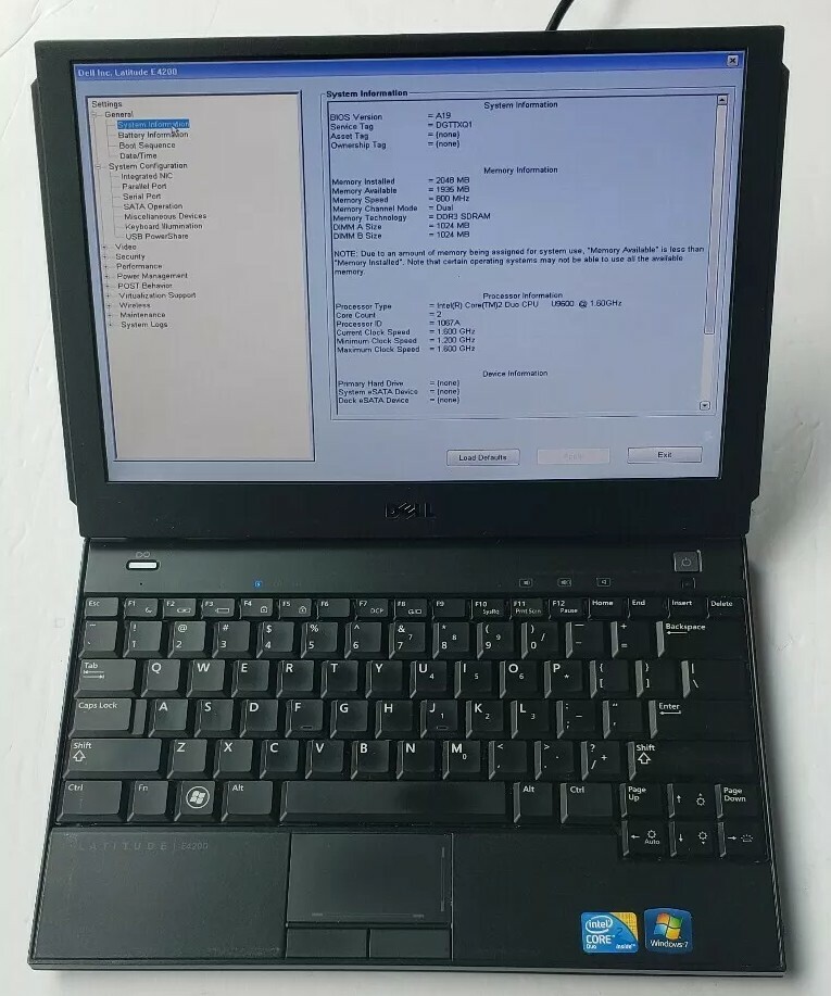 Dell Latitude E4200 Core 2 DUO 1.60Ghz 2GB RAM 0GB HDD wifi Keyboard BACKLIT