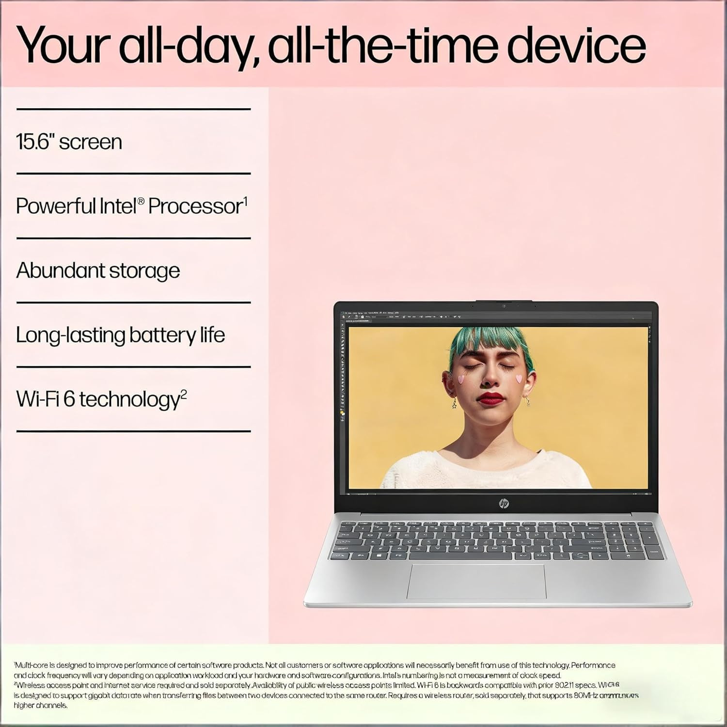 15.6″ FHD Laptop 2026 Edition with Copilot AI, 8GB RAM, 256GB SSD, Intel Process