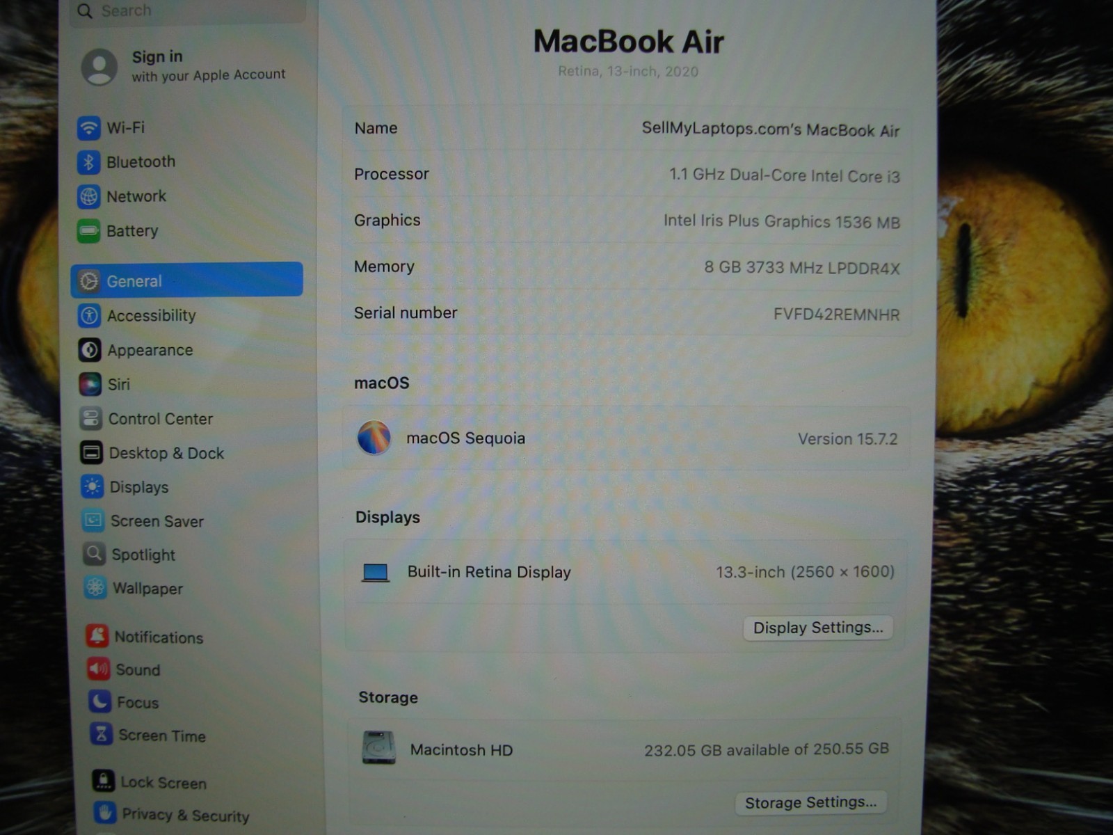 Apple MacBook Air 13″ A2179 (2020) i3-1000NG4 1.1GHz 8GB 256GB SSD Gold +PA