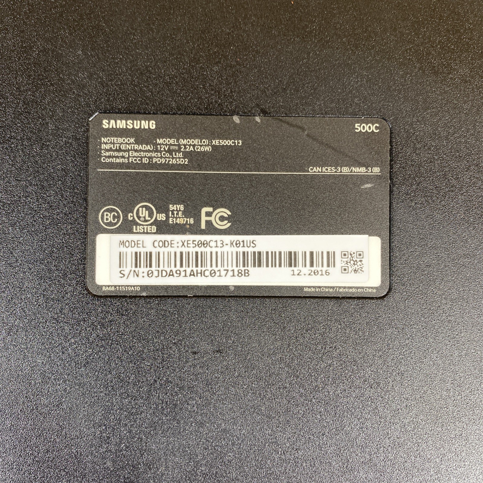 Samsung Chromebook 3 XE500C13 11.6in. (16GB, Intel Celeron N, 2.48GHz, 2GB)…