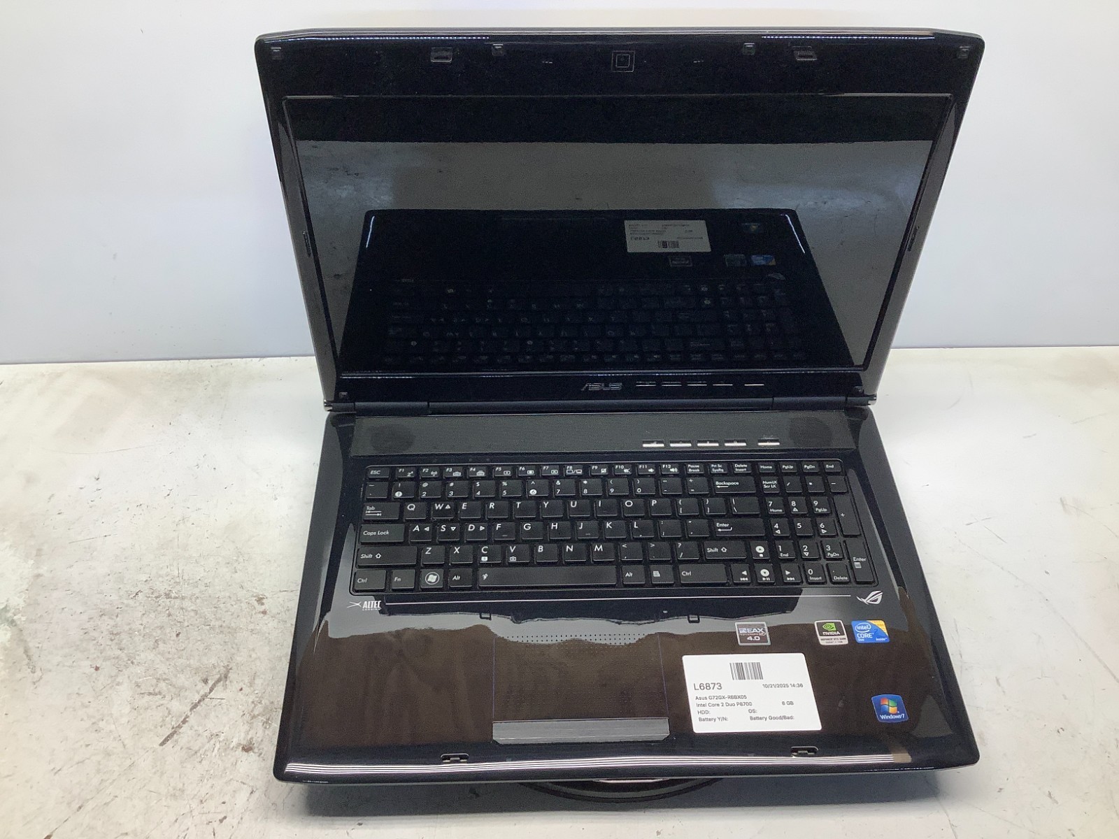 Asus G72GX-RBBX05 Intel Core 2 Duo P8700 2.53GHz 6 GB NO HDD