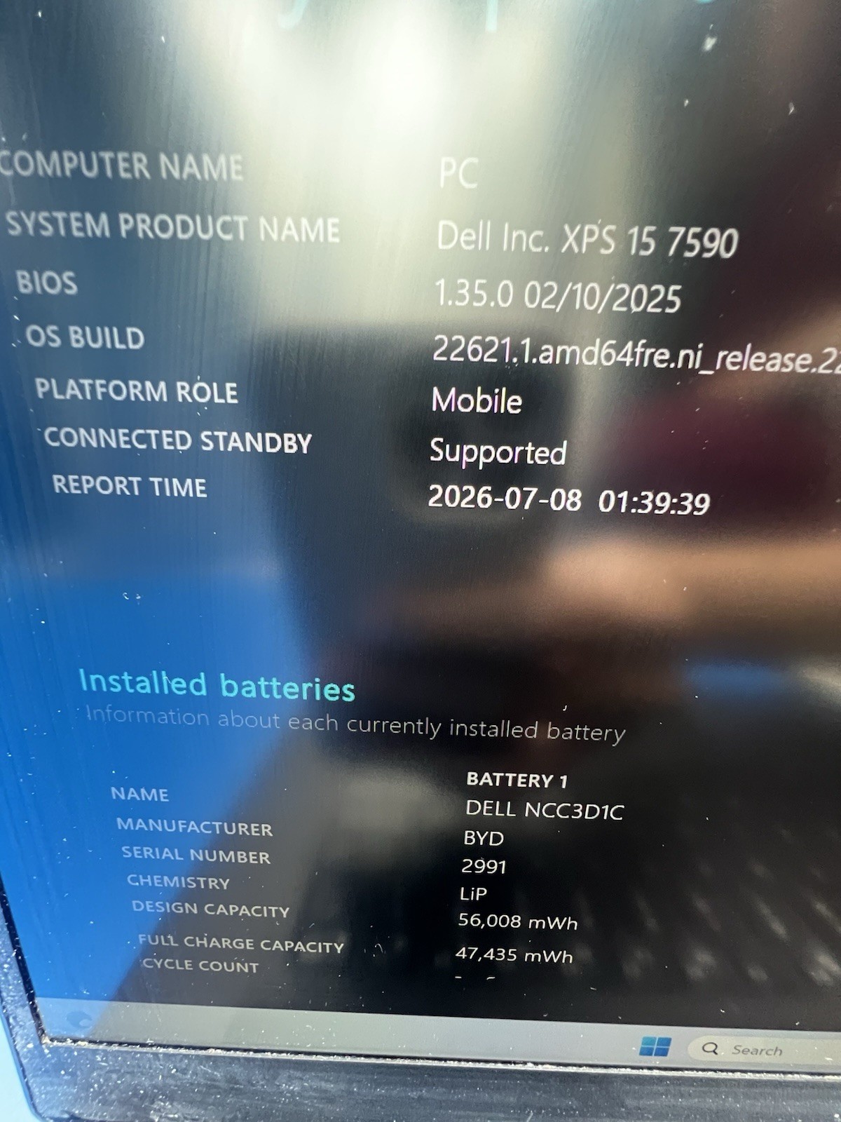 Dell XPS 15 7590 15.6” i5-9300H 8GB RAM 256GB SSD Windows 11 Pro