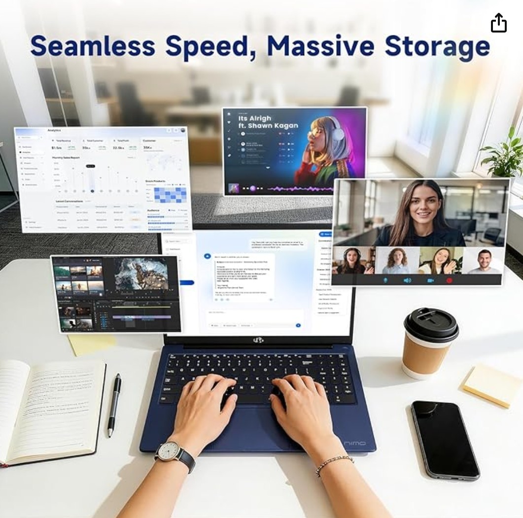 NIMO 15.6″ IPS FHD-Student-Laptop, Intel Twin Lake N150 (4 Cores Up to 3.6GHz) w