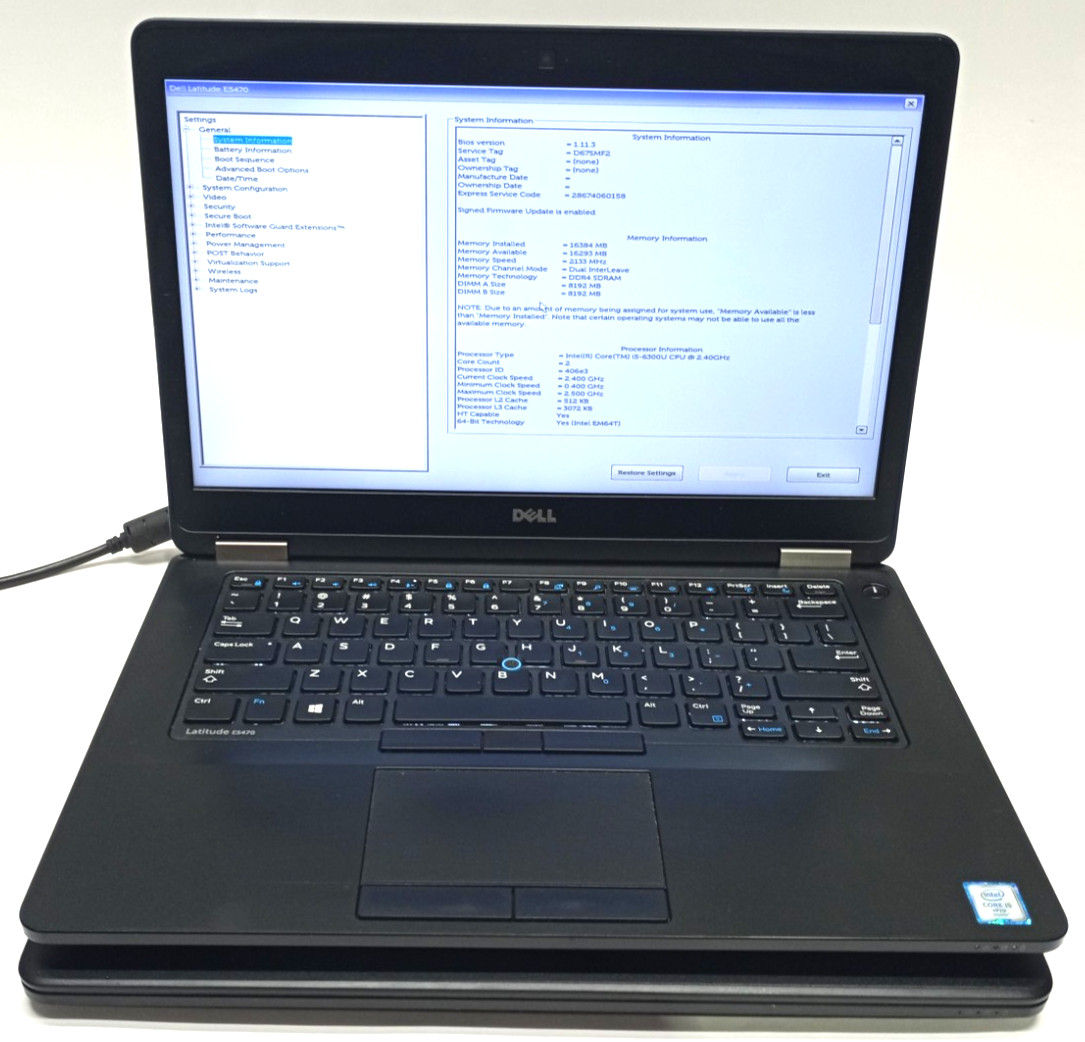 Lot of 2 Dell Latitude E5470/E7470 i5-6300u@2.40GHz 16GB RAM No HDD No OS MC611!