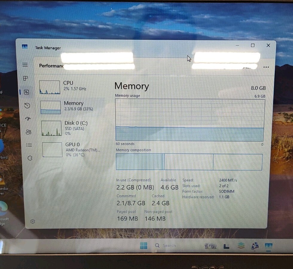 Acer Aspire 3 A315-41-R3RF Ryzen 3 2200U 2.5ghz 8GB 128GB SSD Windows 10 Home
