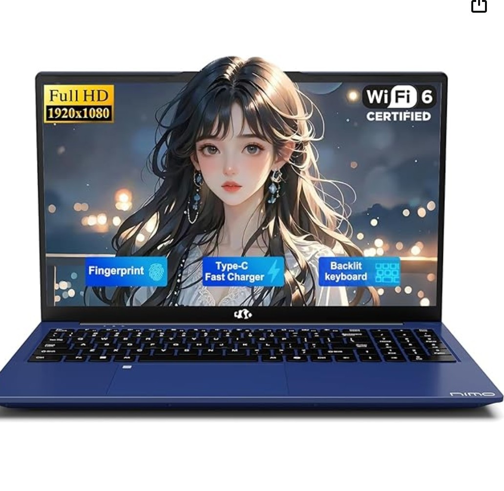NIMO 15.6″ IPS FHD-Student-Laptop, Intel Twin Lake N150 (4 Cores Up to 3.6GHz) w