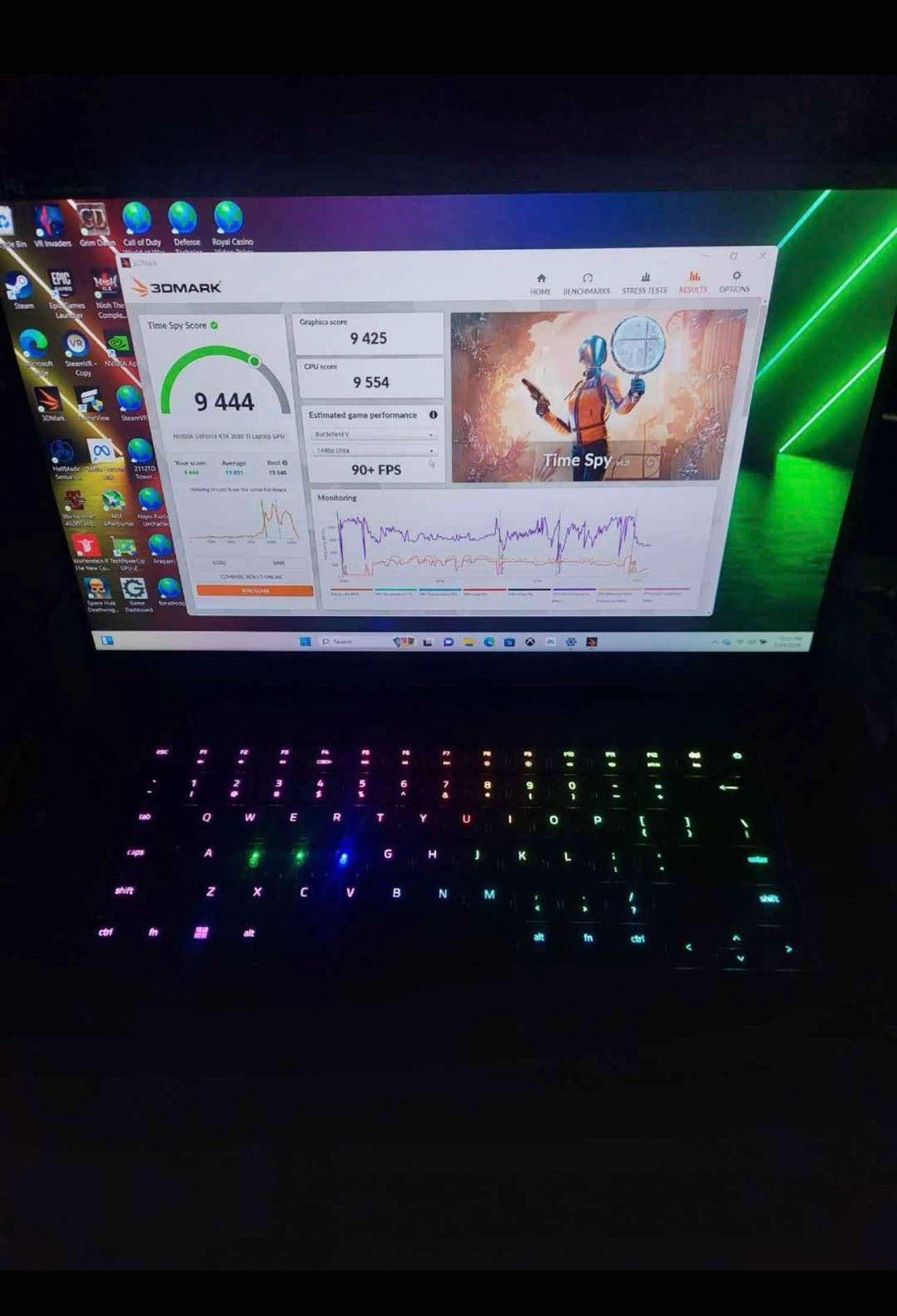 Razer Blade 15 Advanced 2022 I7-12800H 3080Ti GPU, 32GB RAM, 1TB SSD (READ DESC)