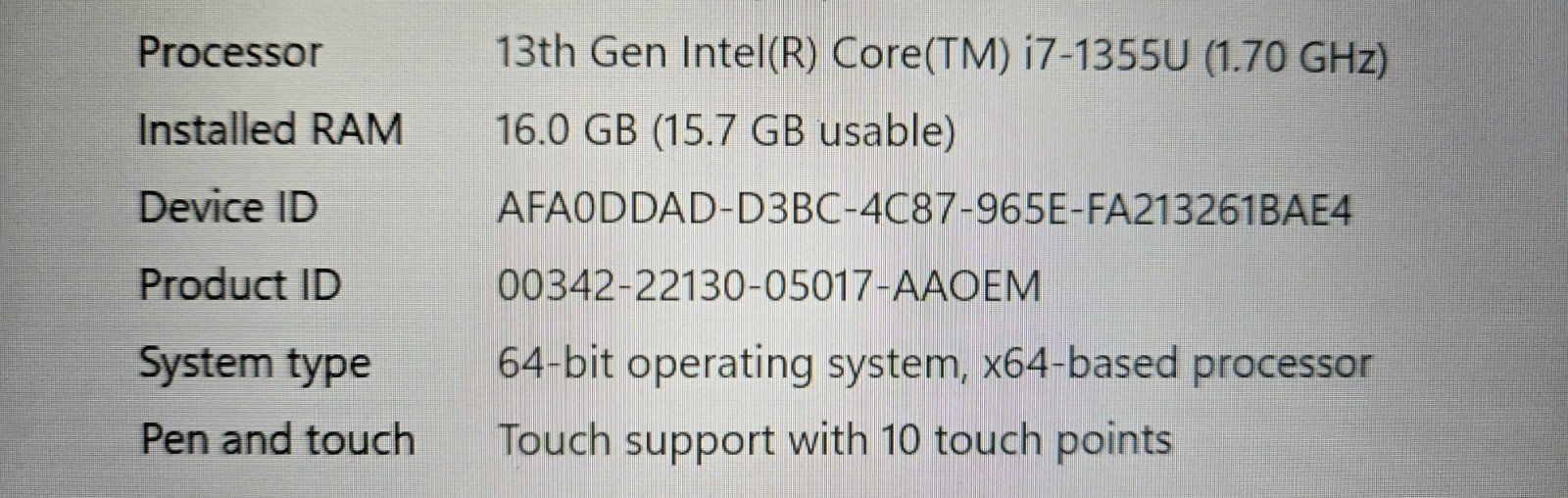 Acer Swift Go Intel Core i7 – Evo Thin & Light – (SFG14-71T-72QV) 65w charger!