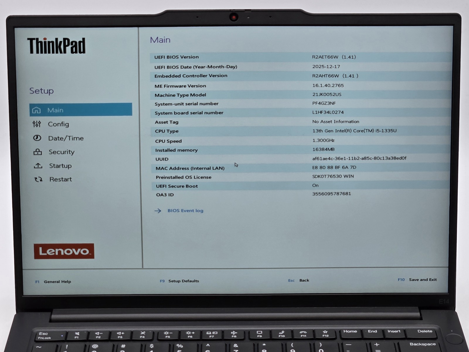 Lenovo ThinkPad E14 Gen 5 14″ FHD+ Touch I5-1335U 512GB 16GB W11P Backlit FPR