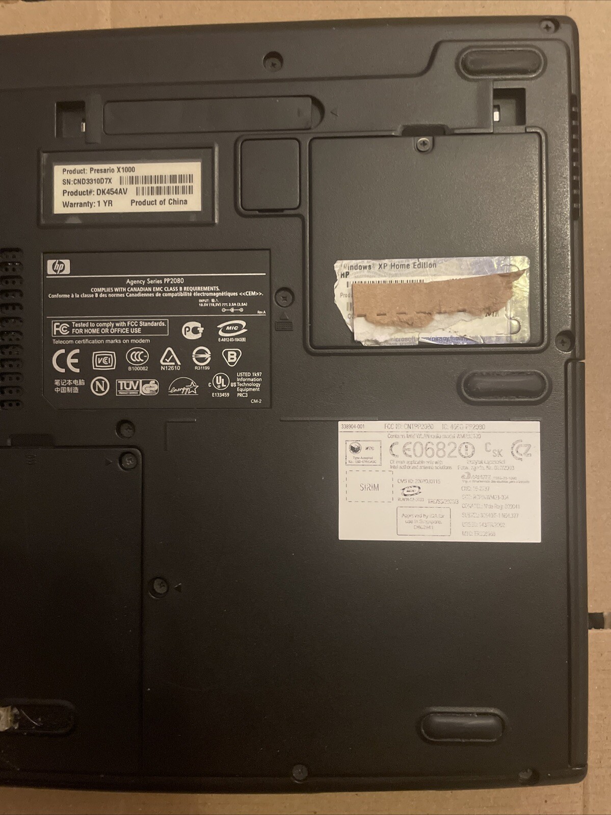 Compaq Presario X1000 Laptop Pentium M 1.4 GHz 2GB 160GB XP Sp3