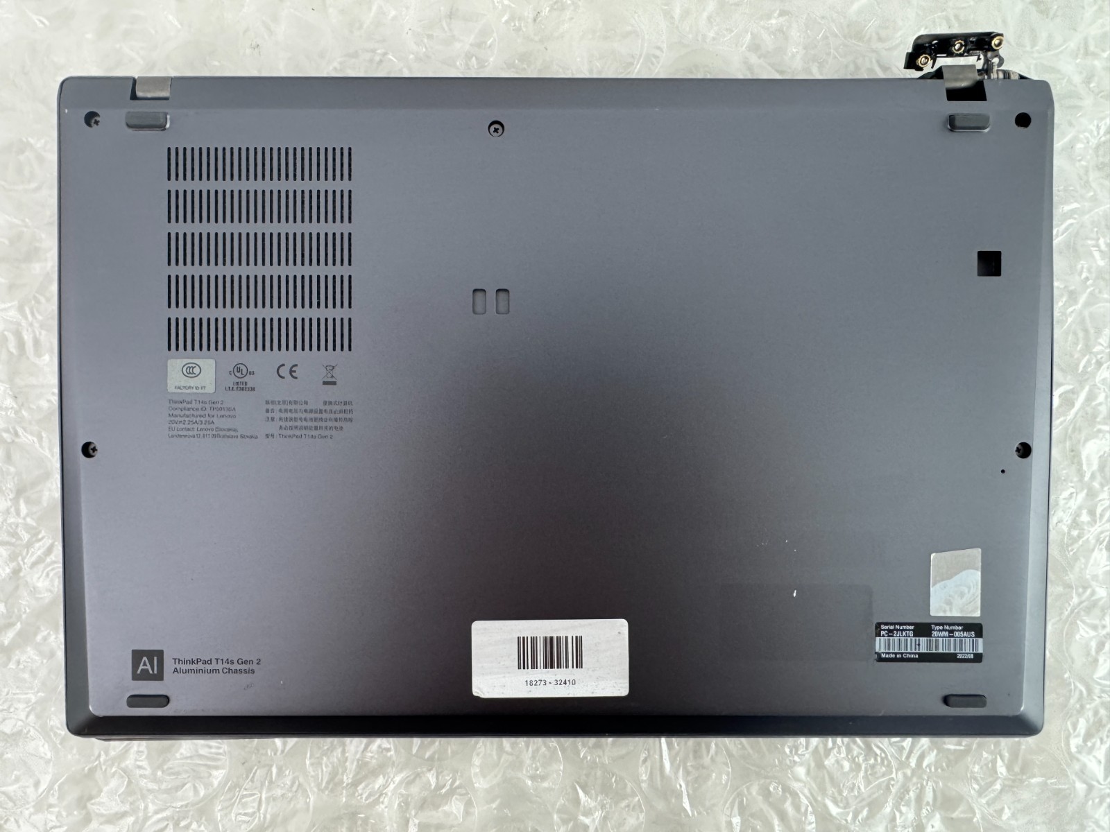 Lenovo ThinkPad T14s Gen 2 i7-1185G7 16GB No SSD/OS/AC Parts/Repair Laptop