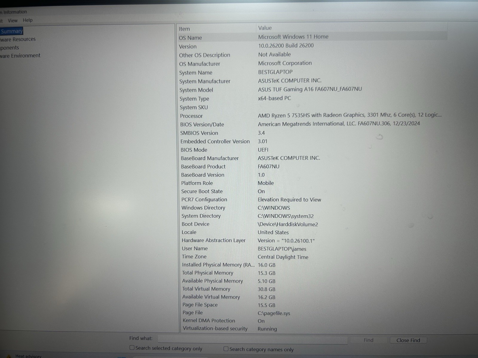 ASUS TUF Gaming A16 FA607NU 16″ Ryzen 5 7535HS 16GB 512GB SSD RTX Win 11