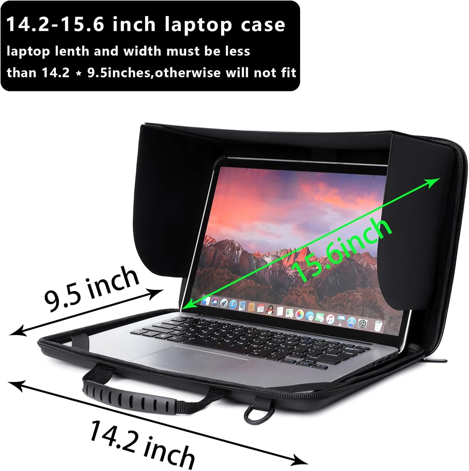 Foldable Laptop Sun Shade Bag 14.2-15.6 Inch, Protective Sleeve Case with Hood