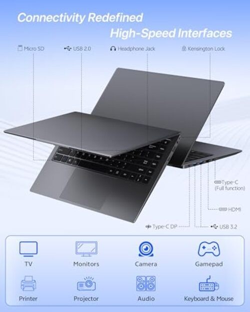 Laptop 14 Inch, 8GB RAM, 128GB SSD 8.0 GB 14 Inches Space Gray 128.0 GB