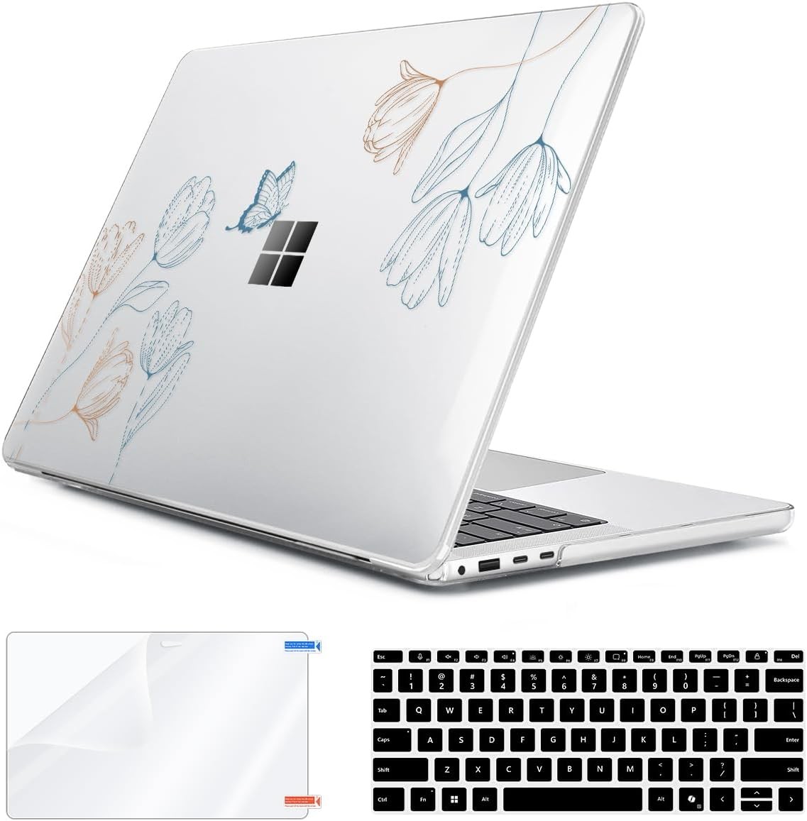 Case for 13.8 inch Microsoft Surface Laptop 7 2024, Hard Shell Case + Covers