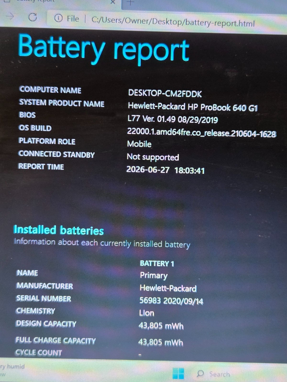 ProBook640 G1 (Bios Locked)w/charger.i5-4310M.8GB.250GBHDD.14″.Optical.W11.Nice!