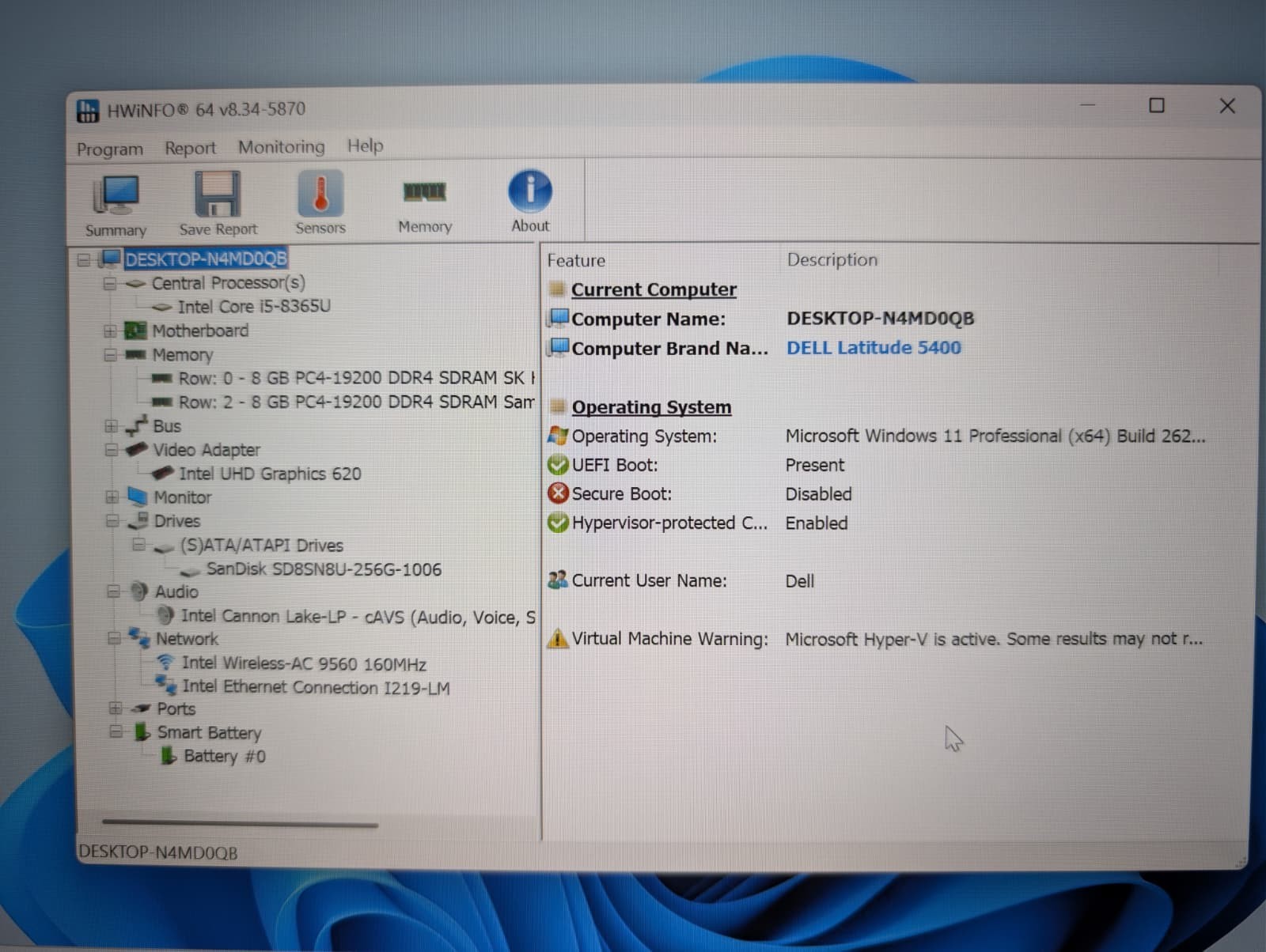 DELL LATITUDE 5400 | i5-8365U 16GB RAM 256GB SSD | FHD Backlit | Windows 11 Pro