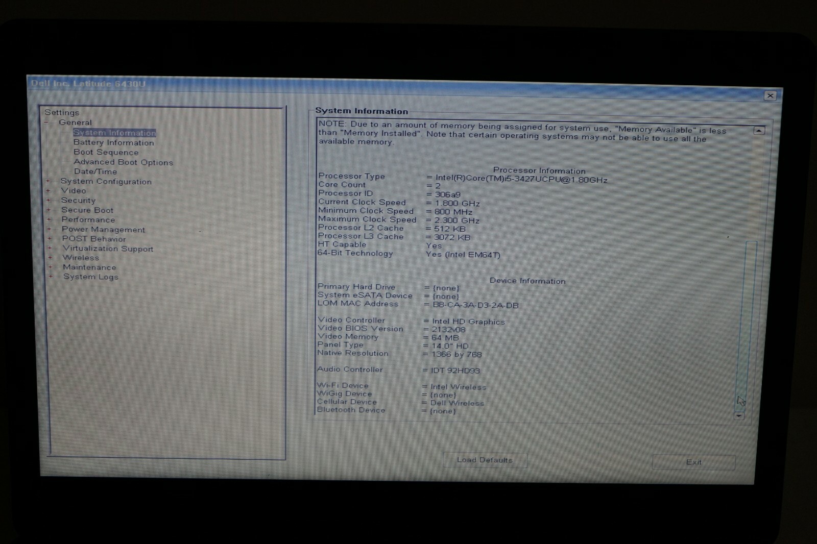 ^ Dell Latitude 6430U 14″ Intel i5-3427U 1.80GHz No Ram No HD “READ” #C117