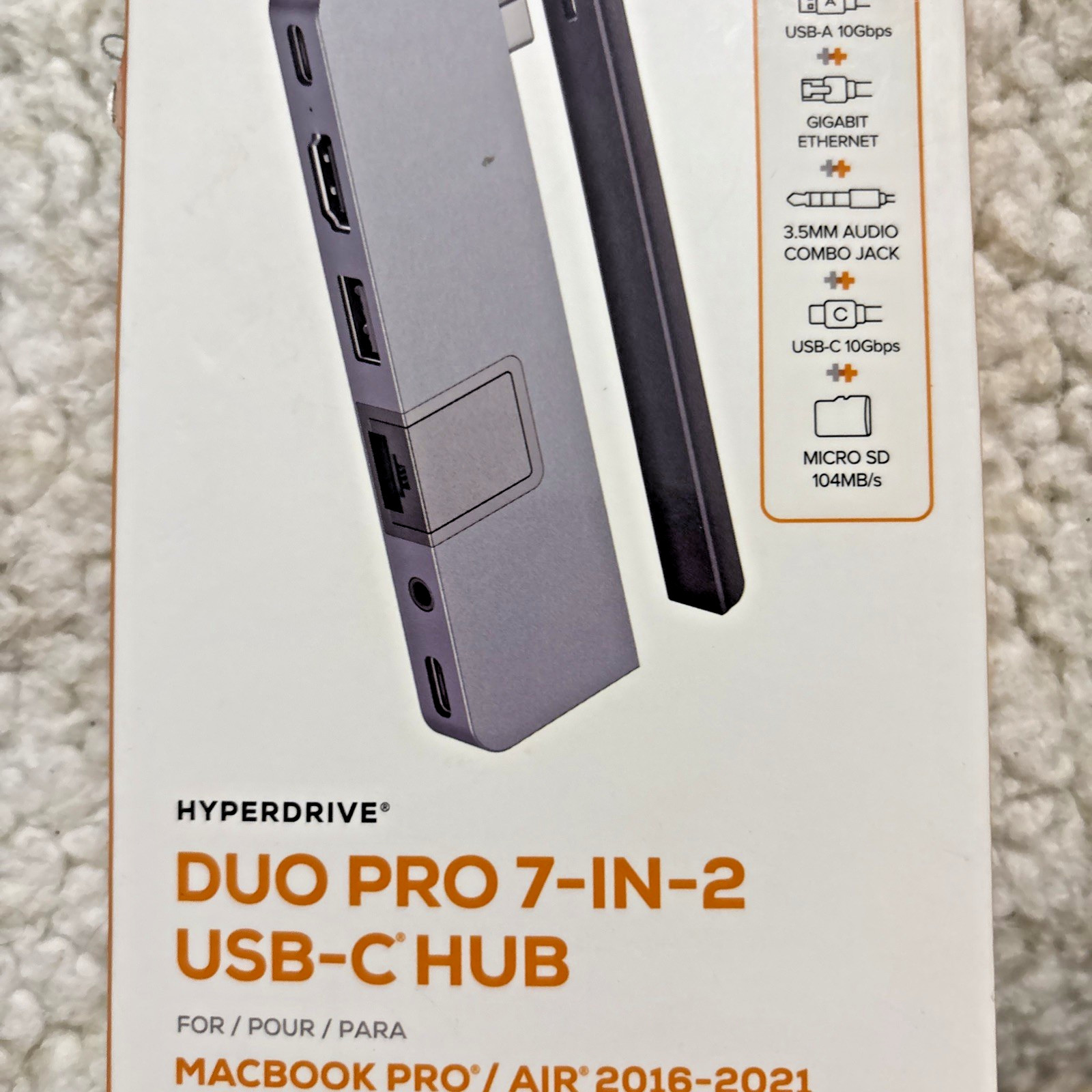 HyperDrive DUO 7-in-2 USB-C Hub for Apple MacBook Pro/Air Space Gray New in Box
