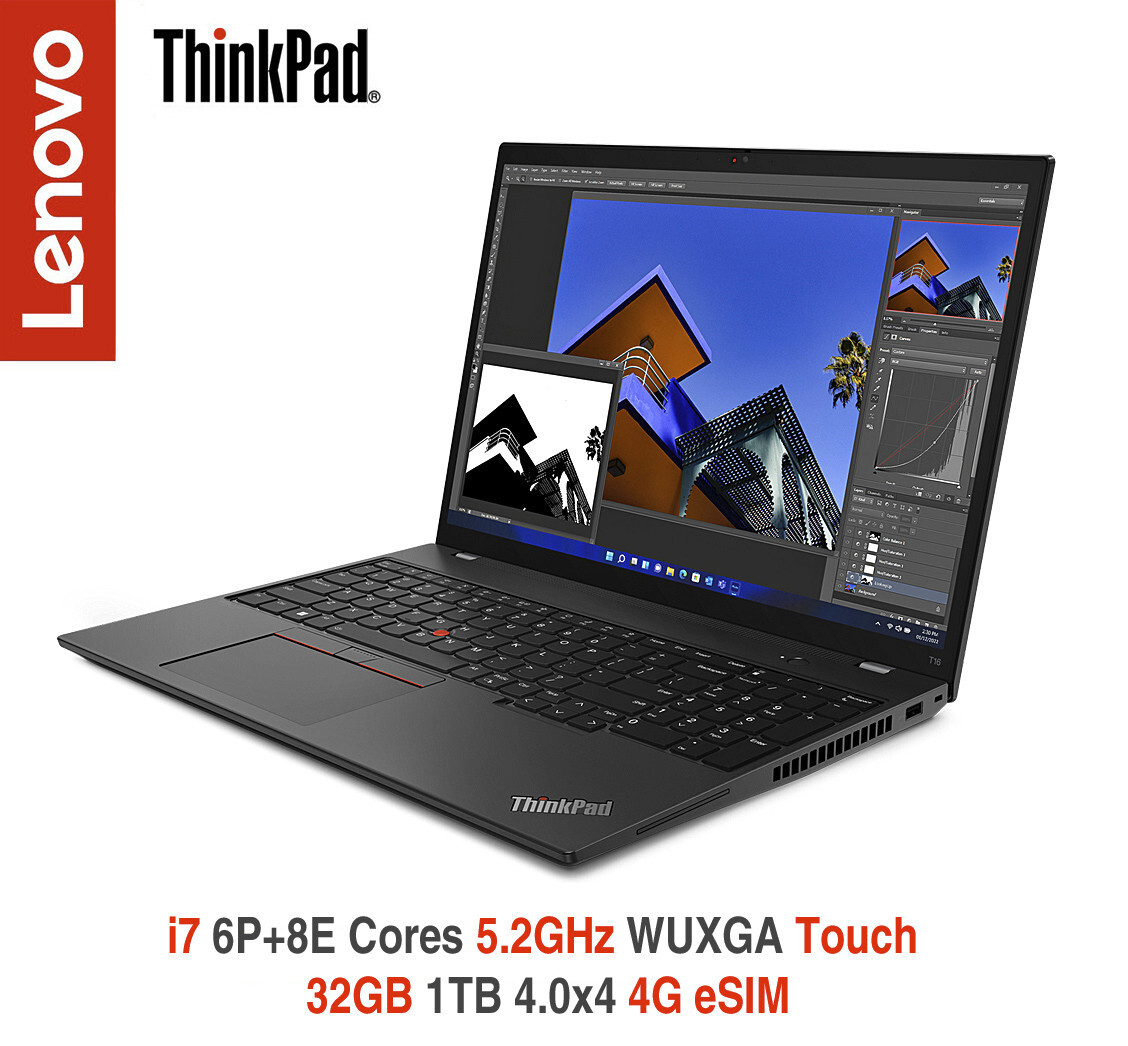 ThinkPad T16 i7 1370P 5.2GHz WUXGA Touch 32GB 1TB 4G 3Y Premier Plus Warranty