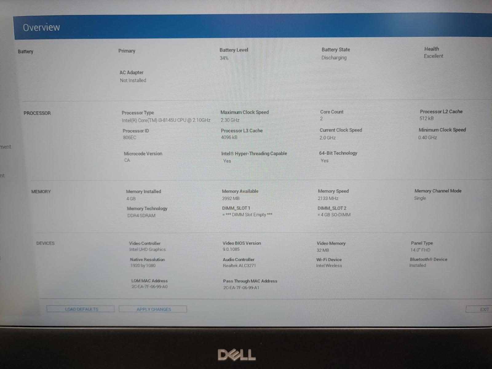 Dell Latitude 3400 14-inch Touch Intel i3-8145U✔ *NO RAM/ NO SSD/ NO AC* *READ*