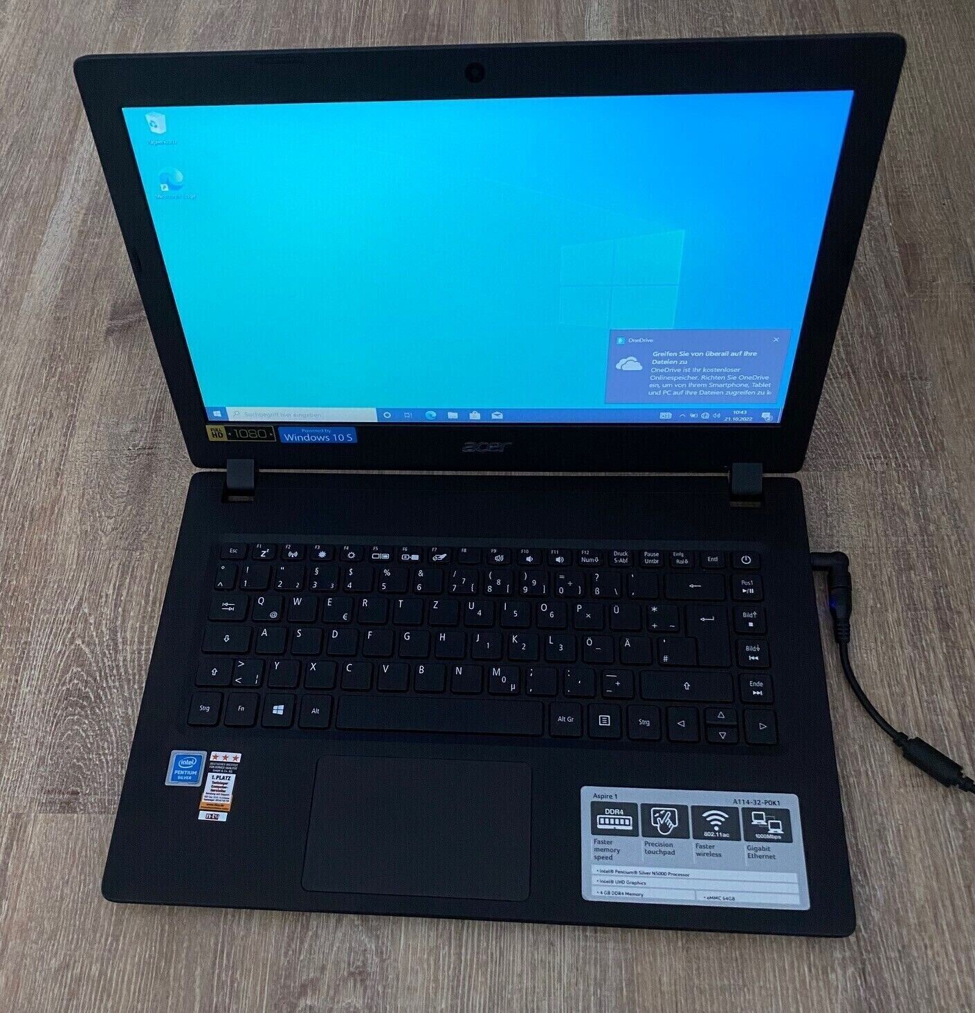 Acer Aspire 1 A114-31-P0K1 14″ Full HD Intel Pentium N5000, 64GB eMMC 4GBRAM