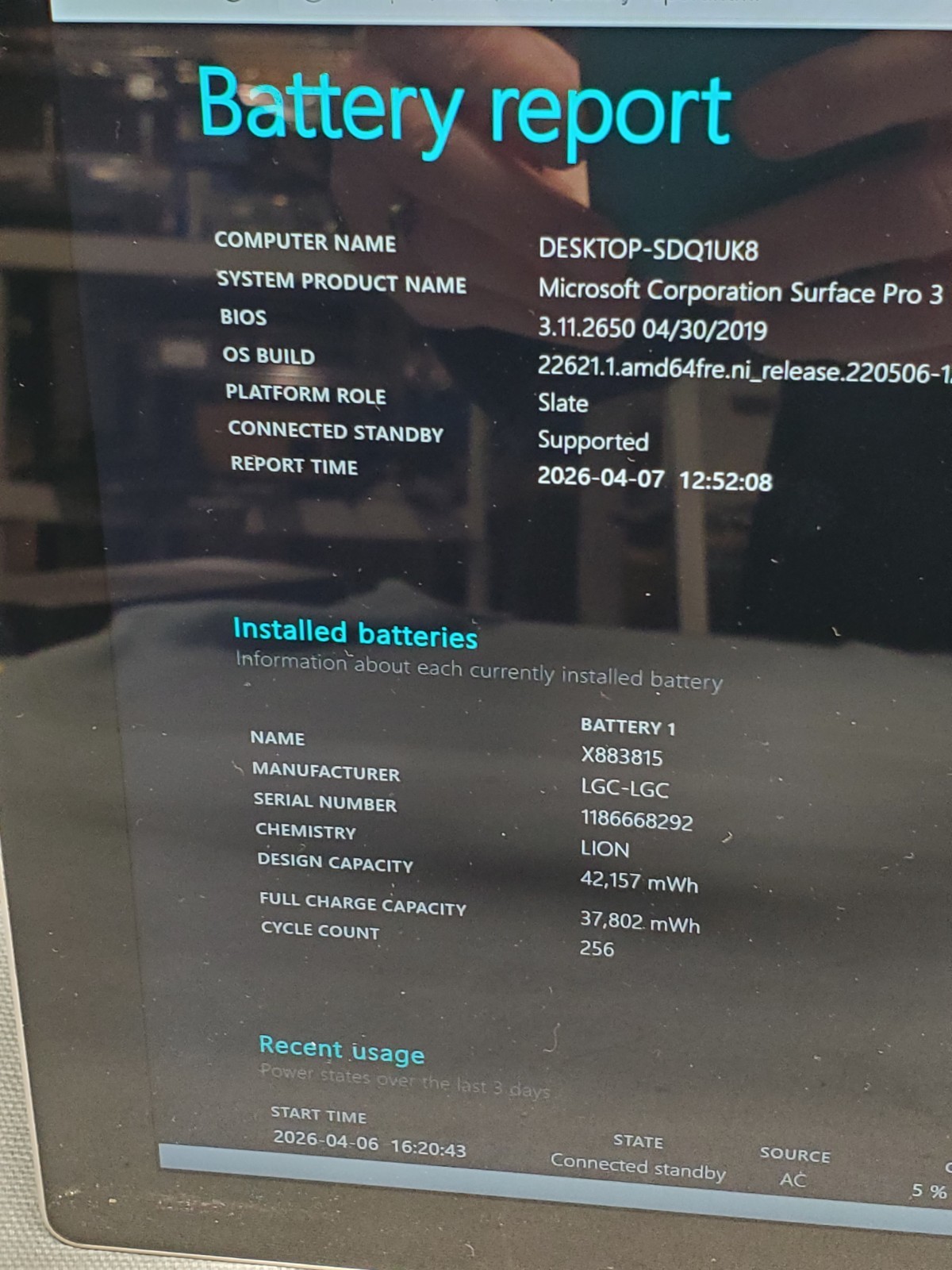 Microsoft Surface Pro 3 Intel i7-4650U 1.70GHz/ 8GB / 256GB SSD #2725