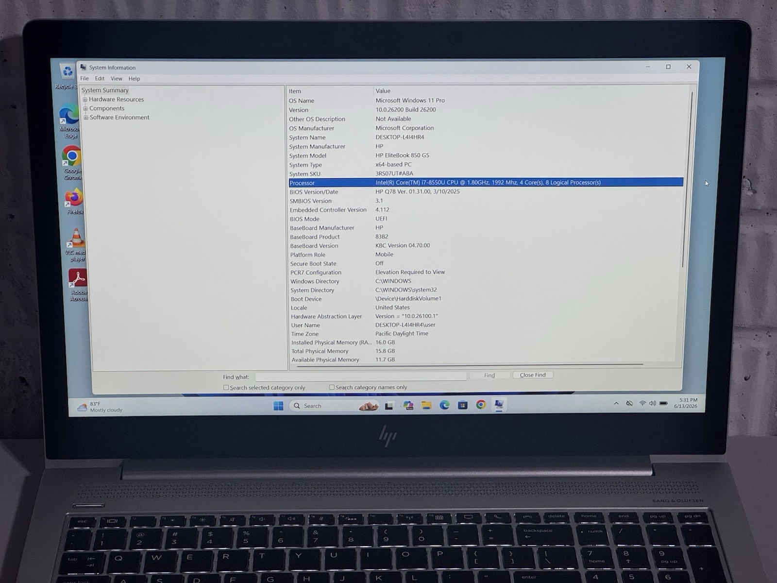 HP EliteBook 850 G5 i7-8550U 16GB 256GB – Win 11 – Clean & Ready to Use!