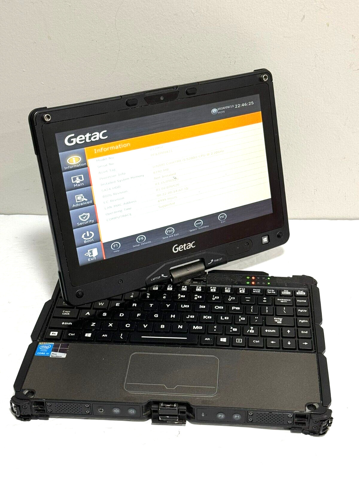 Getac V110 G2 i5-5200U @ 2.20GHz 8GB RAM Touch No CADDY/NO SSD/ NO CHARGER #W