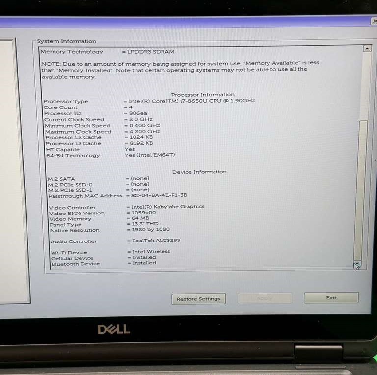 Dell Latitude 7390 2-in-1 Touch Laptop Core i7 16GB RAM Without Storage